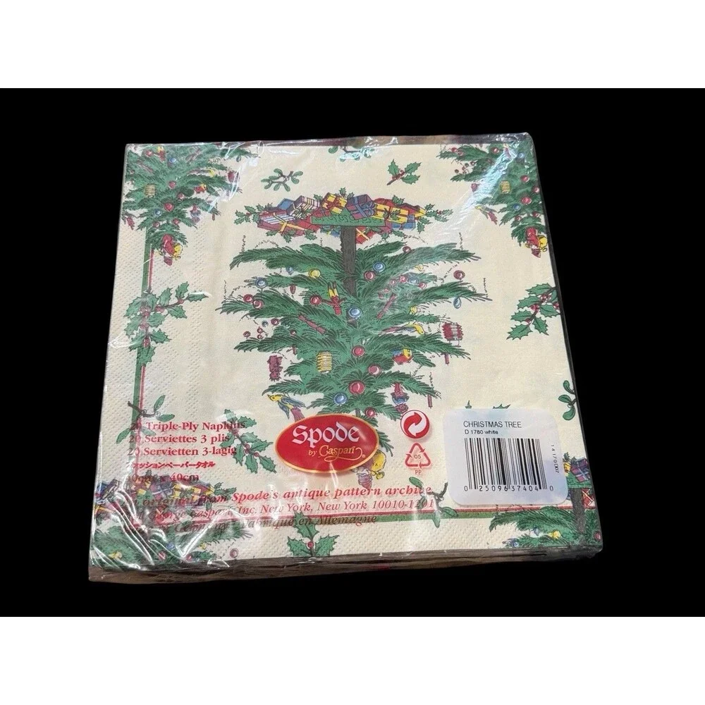 3 Packages Spode Christmas Tree 8” Paper Napkins 55 Total 2 NIP 1 Partial